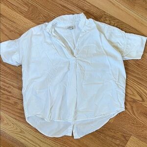Madewell White Short Sleeve Blouse